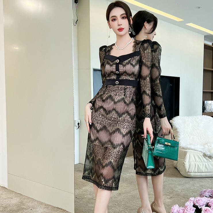 【美品】ブティックトーキョードレス TOKYO DRESS 長袖ワンピース 美品】ブティックトーキョードレス TOKYO DRESS 長袖ワンピース