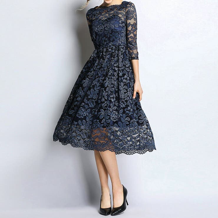 レースワンピース パーティードレス 結婚式[品番:JSFW0010030 レースワンピース パーティードレス 結婚式[品番:JSFW0010030