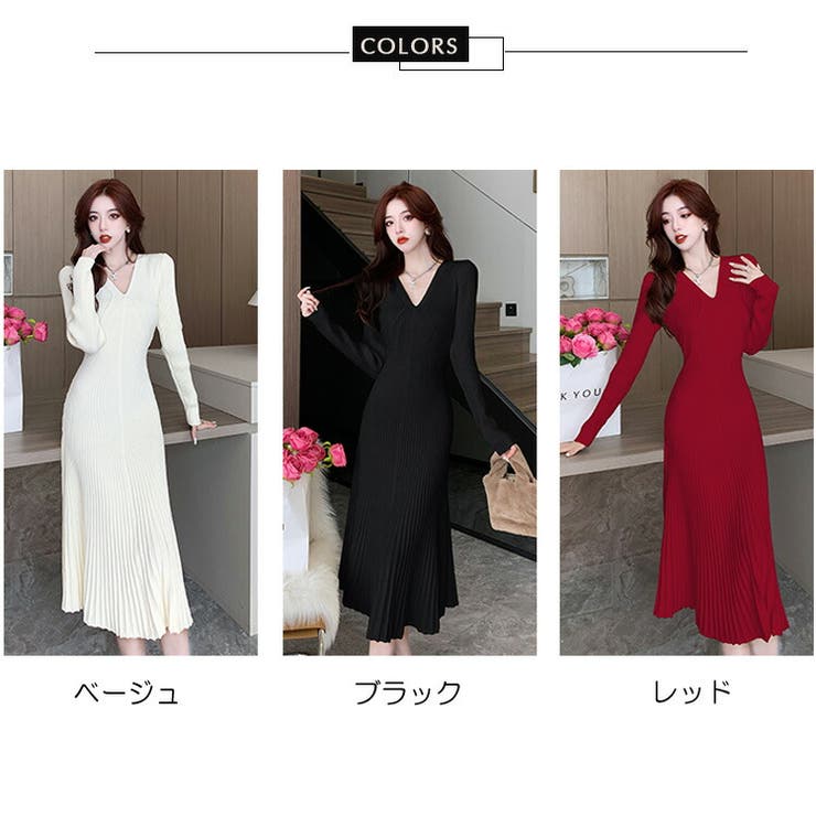 ニットワンピース 全3色 長袖[品番：JSFW0010039]｜JS FASHION