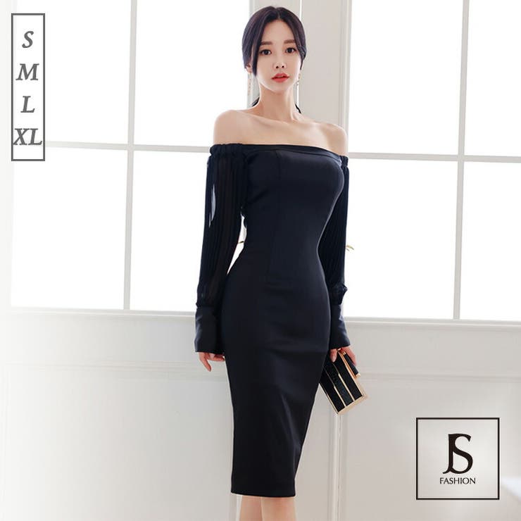 オフショルダー ワンピース パーティードレス[品番:JSFW0009336 オフショルダー ワンピース パーティードレス[品番:JSFW0009336