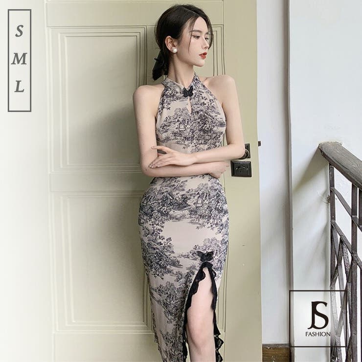 チャイナ服 ノースリーブ チャイナドレス（セットアップ