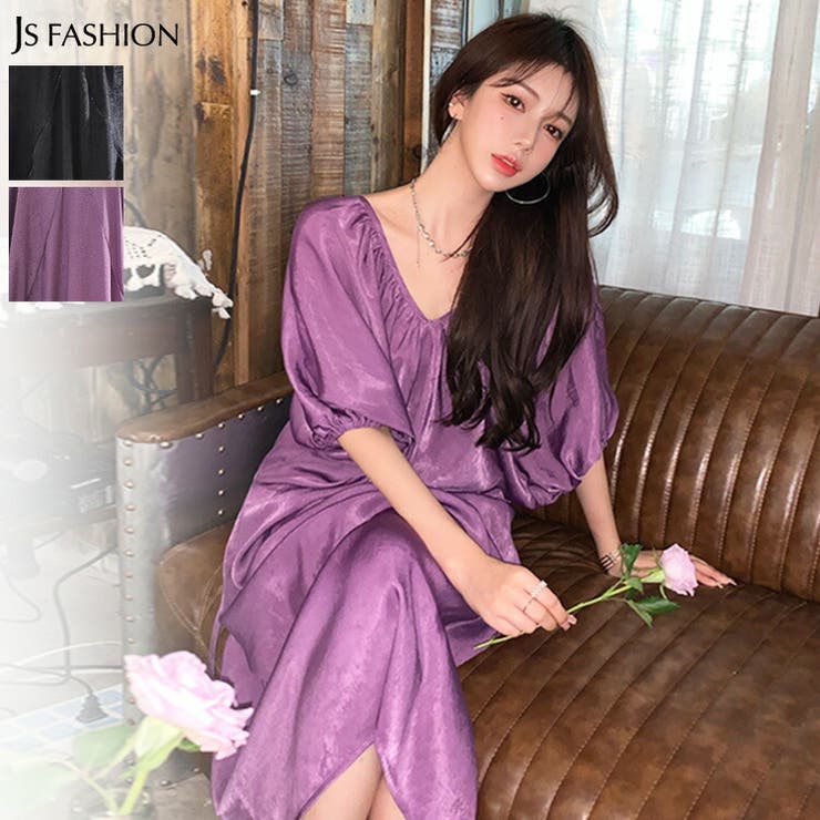 贅沢屋の ロングワンピース 前後vネック バックオープン ワンピース 贅沢屋の ロングワンピース 前後vネック バックオープン ワンピース