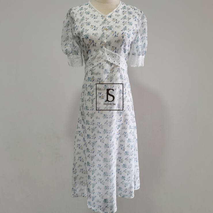 韓国レディース 花柄ワンピース シースルー 半袖 a10 czcz850056.jpg