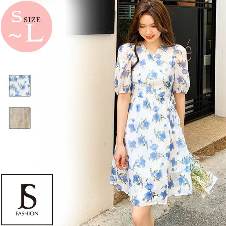 リゾートワンピ ミニワンピ 花柄ワンピ[品番：JSFW0010405]｜JS