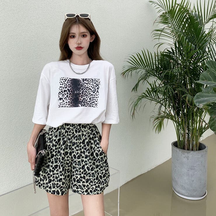 レオパード柄ショートパンツ 柄パンツ ショーパン[品番
