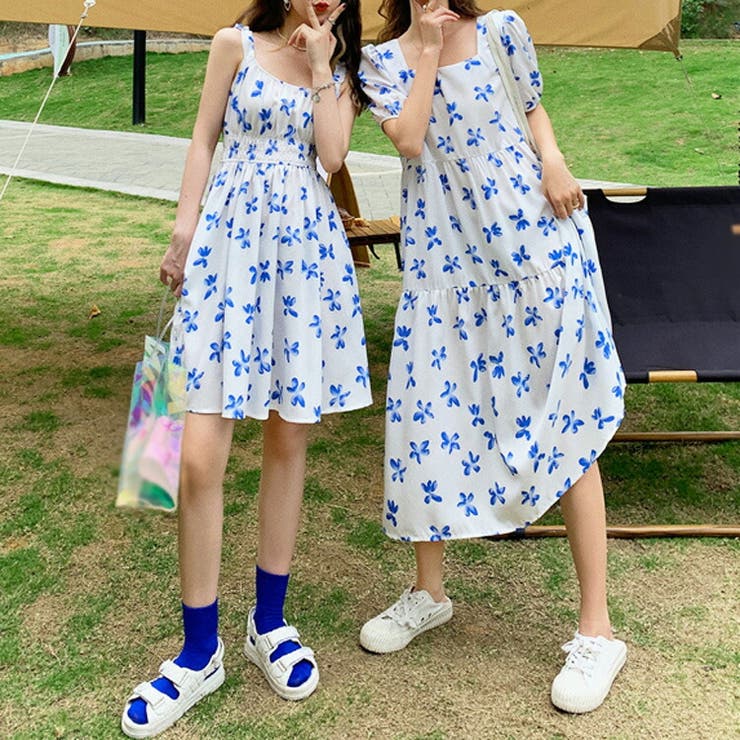 花柄ワンピース ミニ丈 ロング丈[品番：JSFW0009603]｜JS