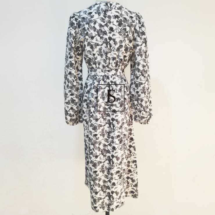 花柄ワンピース Aラインワンピース 長袖[品番：JSFW0009409]｜JS