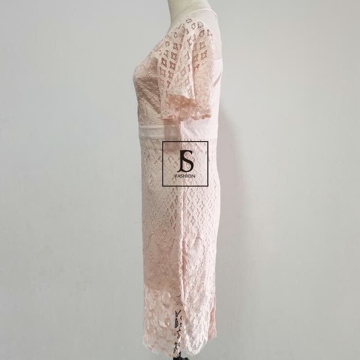 レースワンピース フレア袖 ミディアム丈 | JS FASHION | 詳細画像14 