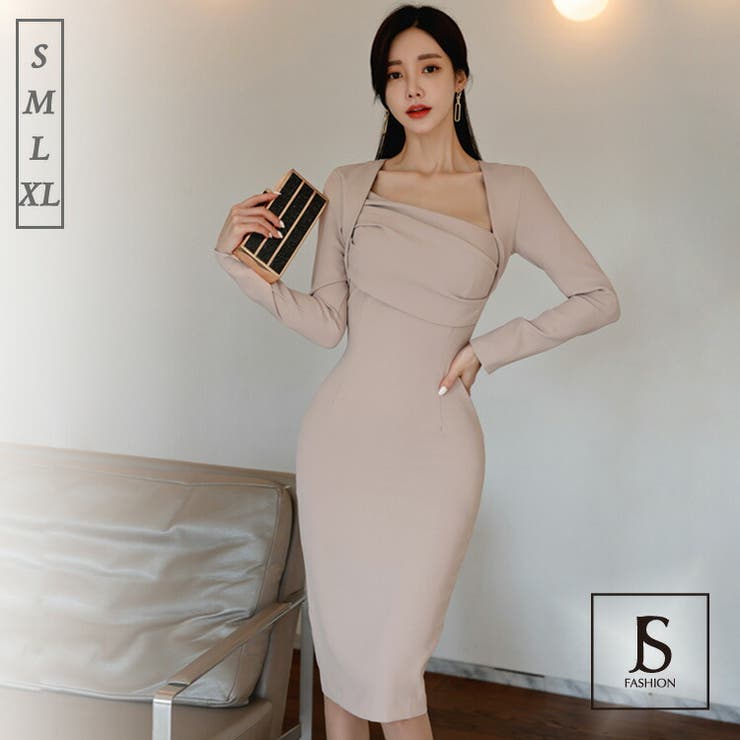 タイトワンピース パーティードレス アシンメトリーネック 品番 Jsfw Js Fashion ジェーエスファッション のレディースファッション通販 Shoplist ショップリスト