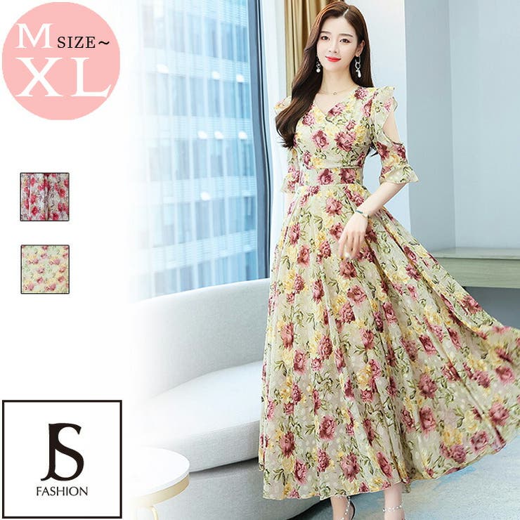 人気特価 花柄 ロング ワンピース[品番：JSFW0010356]｜JS FASHION ワンピース