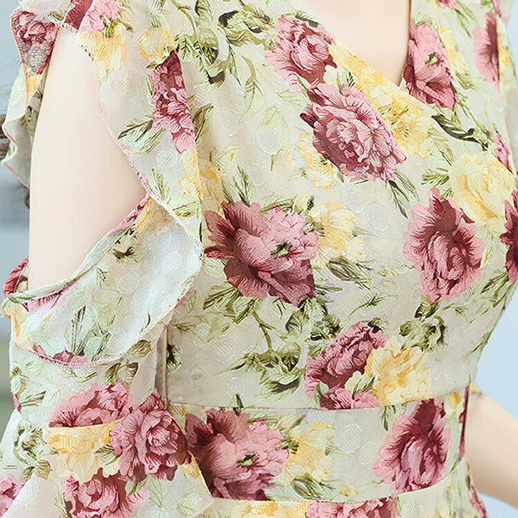 花柄 ロング ワンピース[品番：JSFW0010356]｜JS FASHION