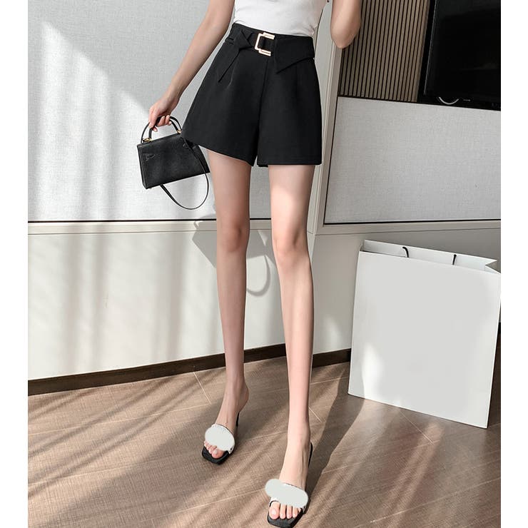 [KINDAME] パット付きローウエスト ショートパンツ 3COLOR サイドリボンニットショートパンツ / Side Ribbon Knit Short