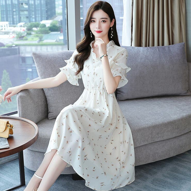 シフォン ワンピース 全2色[品番：JSFW0010583]｜JS FASHION