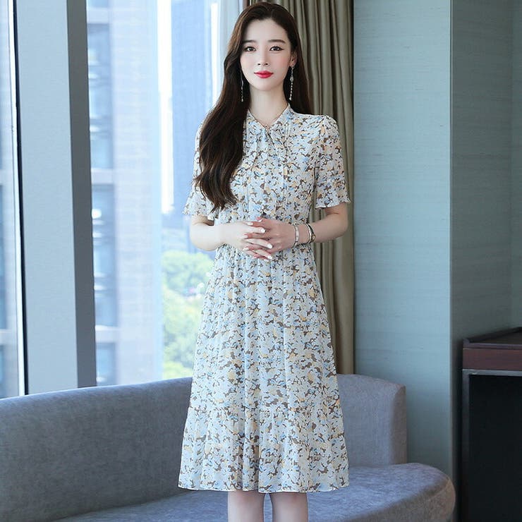 花柄ワンピース 全2色 総柄[品番：JSFW0008193]｜JS FASHION