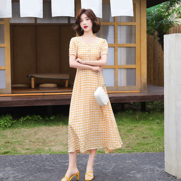 ギンガム チェック ロング[品番：JSFW0010592]｜JS FASHION
