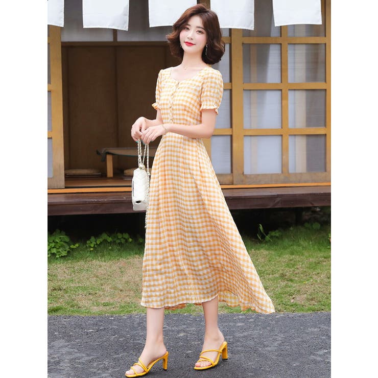 ギンガム チェック ロング[品番：JSFW0010592]｜JS FASHION