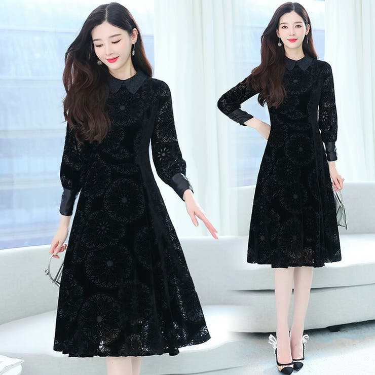 レースワンピース 結婚式 Aライン[品番：JSFW0009735]｜JS