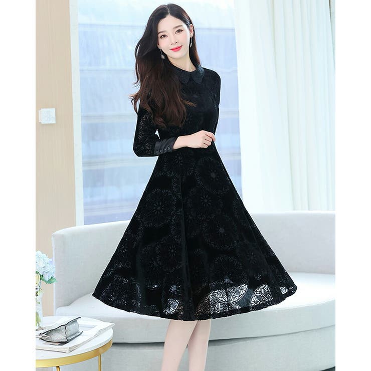 レースワンピース 結婚式 Aライン[品番：JSFW0009735]｜JS FASHION