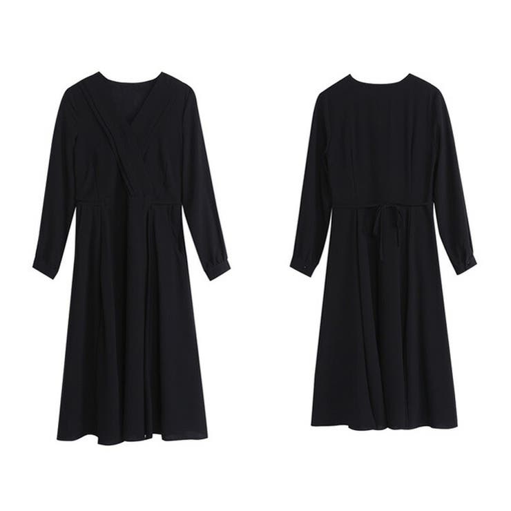 カシュクール風ワンピース(ネイビー)PD1-238NA-XL | パーティ