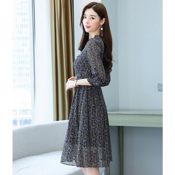 小花柄ワンピース Aライン ミディアムワンピース | JS FASHION | 詳細画像11 