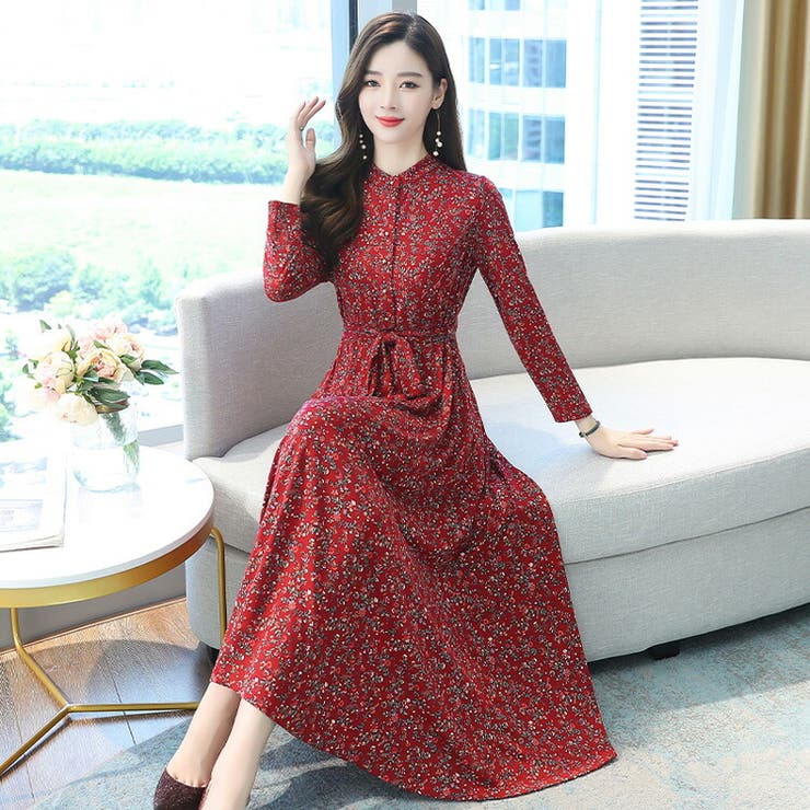 小花柄 ワンピース 全2色[品番：JSFW0010607]｜JS FASHION