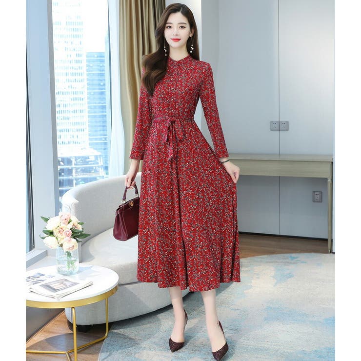 小花柄 ワンピース 全2色[品番：JSFW0010607]｜JS FASHION