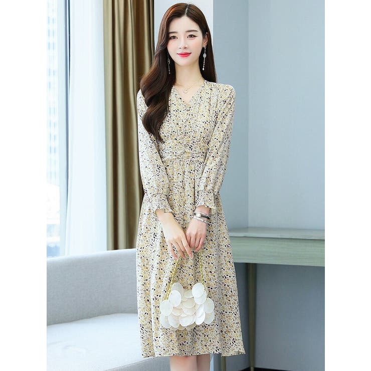ベアデザイン 花柄ホワイトワンピース Amazon.co.jp: [BLZXIAN] シフォン ワンピース レディース 花柄