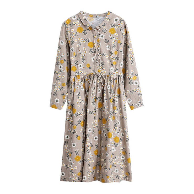 花柄ワンピース 全2色 Aライン[品番：JSFW0010617]｜JS FASHION