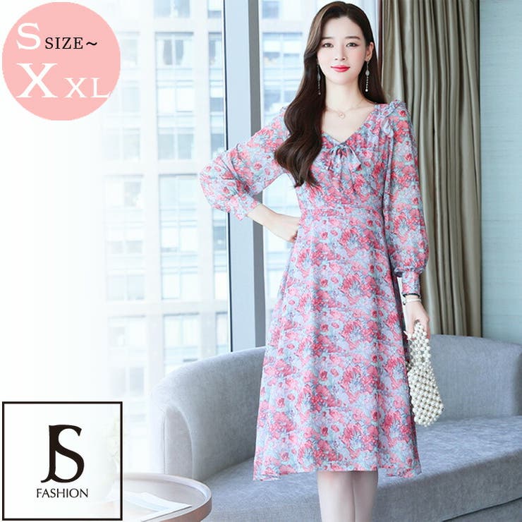 花柄ワンピース Aライン フロントリボン 品番 Jsfw Js Fashion ジェーエスファッション のレディースファッション通販 Shoplist ショップリスト