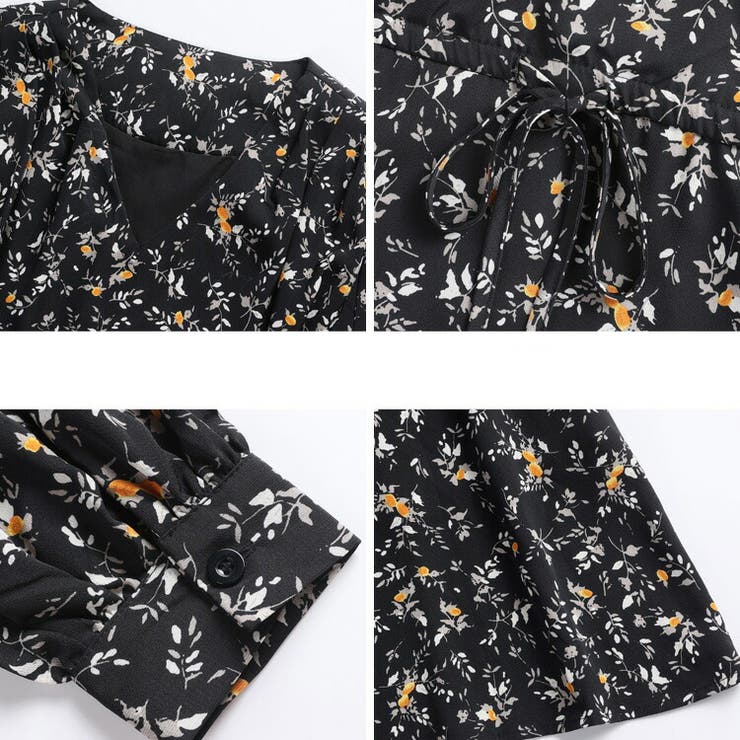 花柄ワンピース Aライン ウエストゴム[品番：JSFW0009792]｜JS  FASHION（ジェーエスファッション）のレディースファッション通販｜SHOPLIST（ショップリスト）