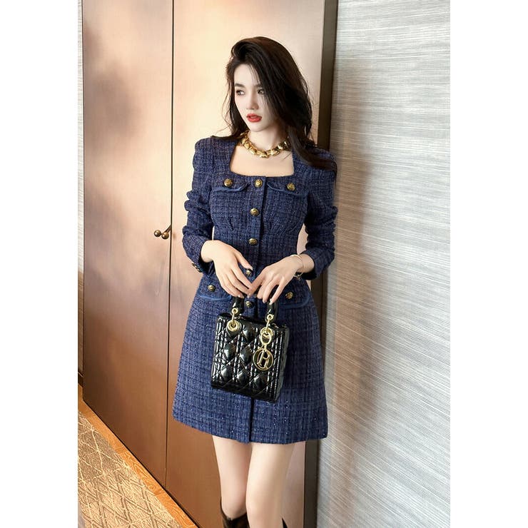 ワンピース ツイード ミニワンピ[品番：JSFW0012225]｜JS