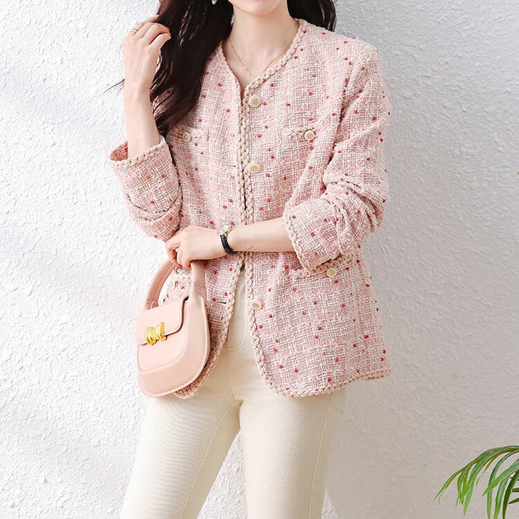 ツイード ジャケット ドット柄[品番：JSFW0012850]｜JS FASHION