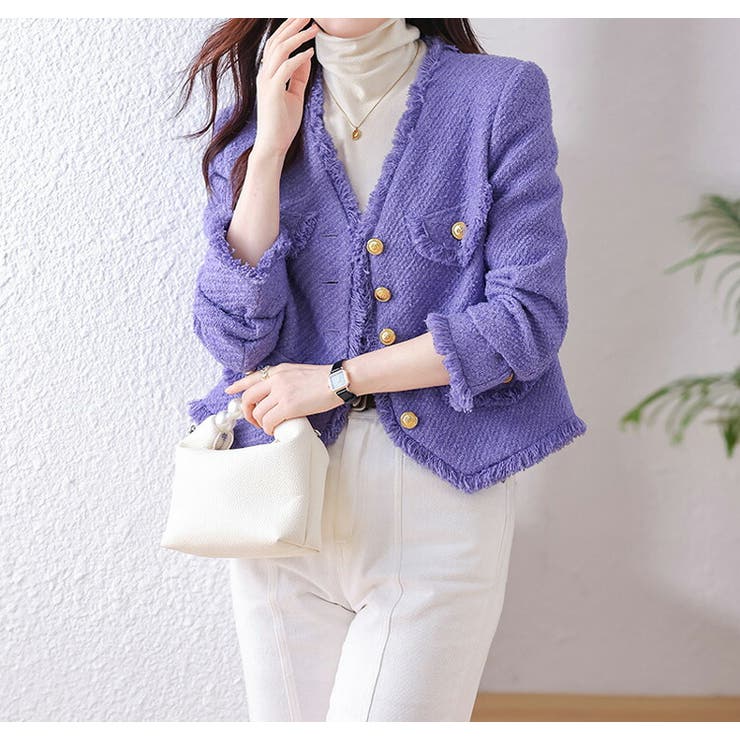 regleam フリンジツイードジャケット S フリンジツイードジャケット｜FRINGE TWEED JACKETの通販｜regleam
