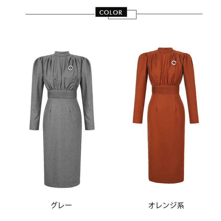 タイトワンピ 全2色 ハイネック[品番：JSFW0012097]｜JS FASHION