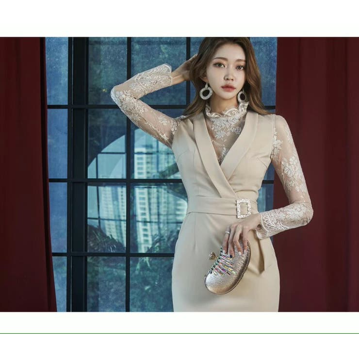 レース切替 ワンピース タイトワンピ | JS FASHION | 詳細画像14 