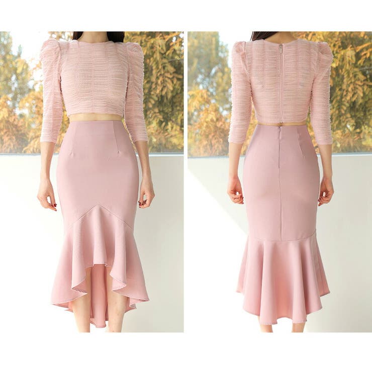 【美品.新品】Noble ツィードVネック トップス マーメイドスカート セット 美品.新品】Noble ツィードVネック トップス マーメイドスカート