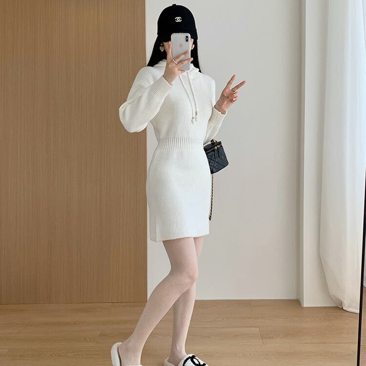 ニットワンピース 全3色 ミニ丈[品番：JSFW0012436]｜JS FASHION