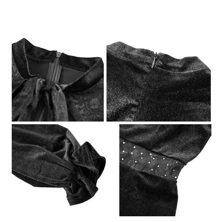 タイトワンピ ベロアワンピ シースルー | JS FASHION | 詳細画像13 