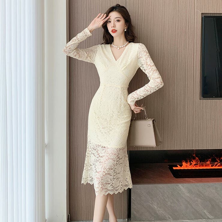 タイトワンピ 全2色 レース | JS FASHION | 詳細画像2 