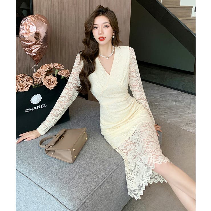 タイトワンピ 全2色 レース | JS FASHION | 詳細画像4 