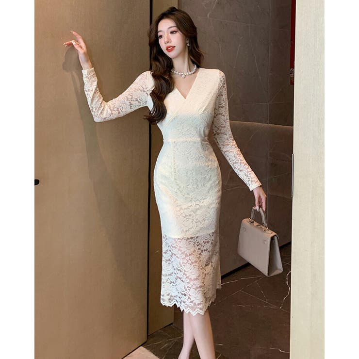 タイトワンピ 全2色 レース | JS FASHION | 詳細画像6 