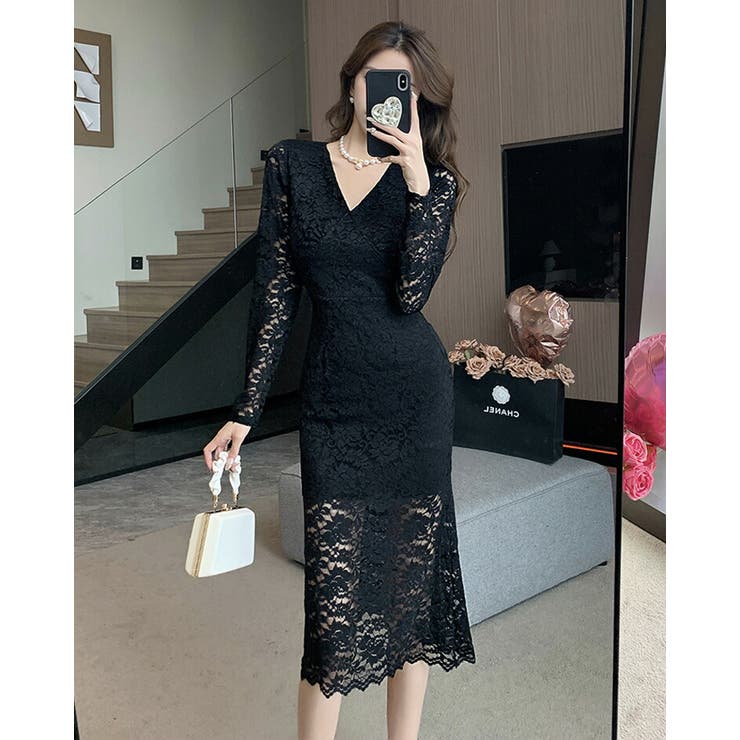 タイトワンピ 全2色 レース | JS FASHION | 詳細画像7 