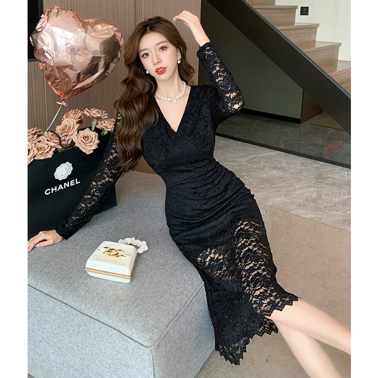 タイトワンピ 全2色 レース | JS FASHION | 詳細画像12 