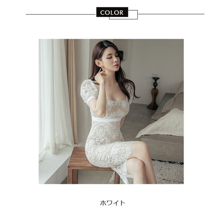 レースワンピース パーティードレス 結婚式[品番：JSFW0010154