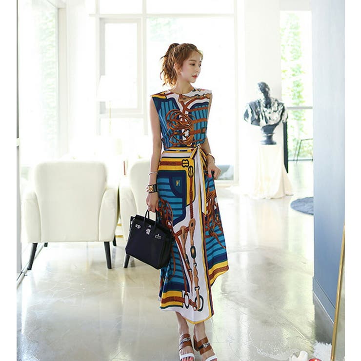 セットアップ チェーン柄 トップスとスカート上下セット | JS FASHION | 詳細画像6 