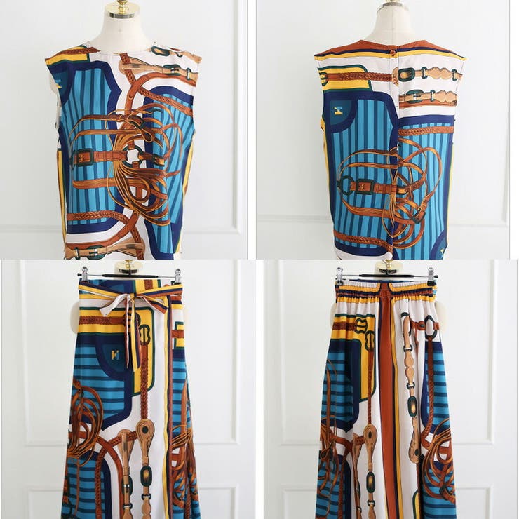 セットアップ チェーン柄 トップスとスカート上下セット | JS FASHION | 詳細画像9 