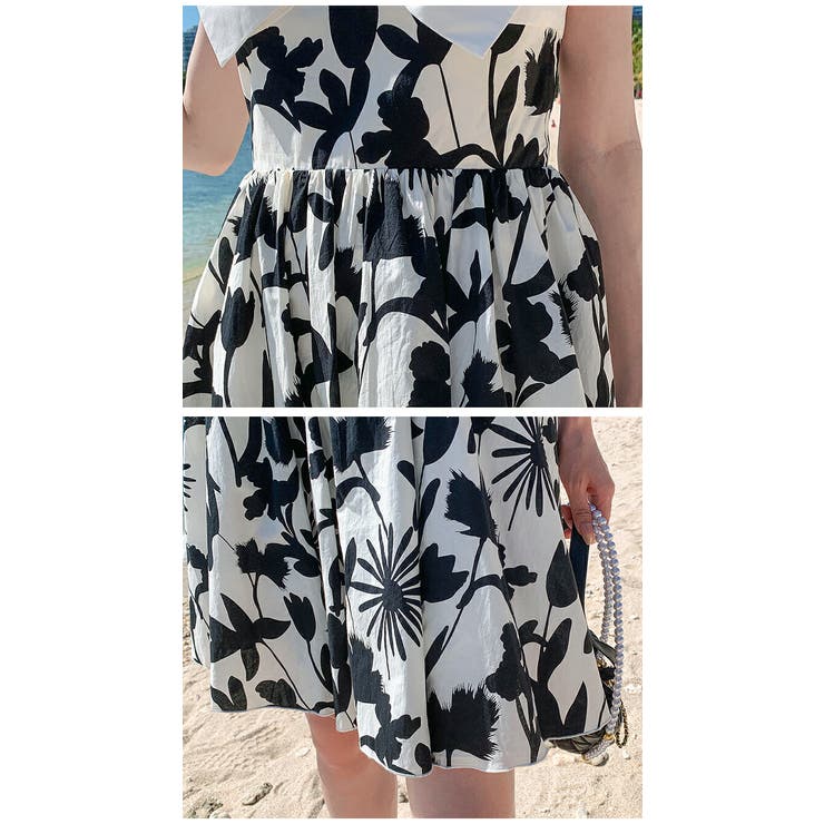 ❤️24新作 ♡ maje 黒花柄ミニワンピース 新品♡　231 KOEISTORE ワンピース レディース 春 夏 春夏 黒 花柄ワンピース