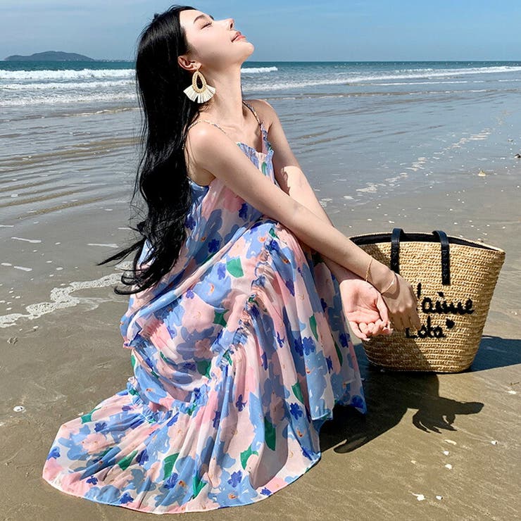 リゾートワンピ ビーチワンピ 花柄ワンピ