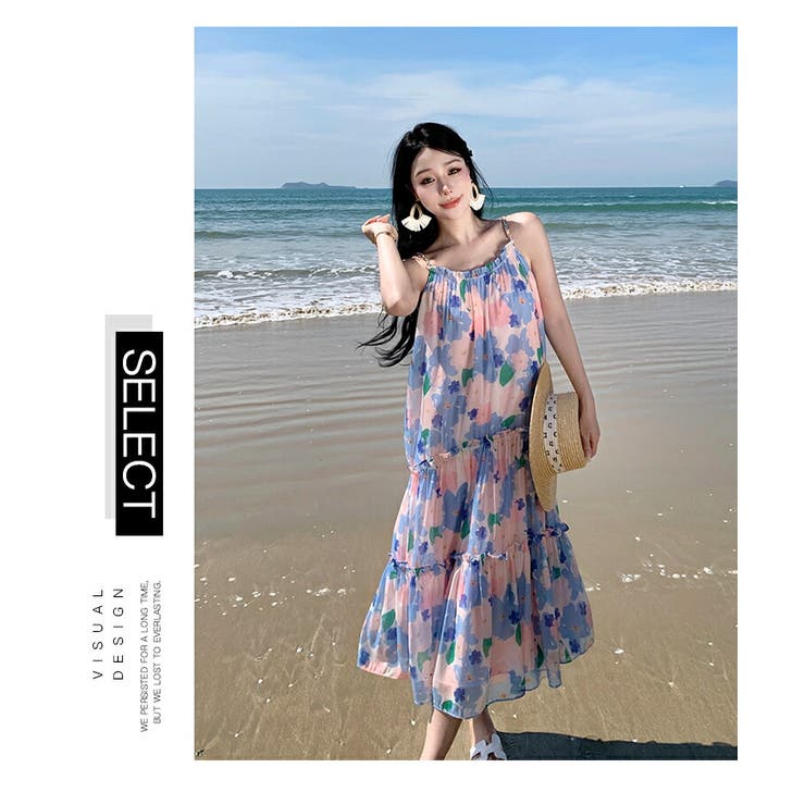 リゾートワンピ ビーチワンピ 花柄ワンピ[品番：JSFW0010408