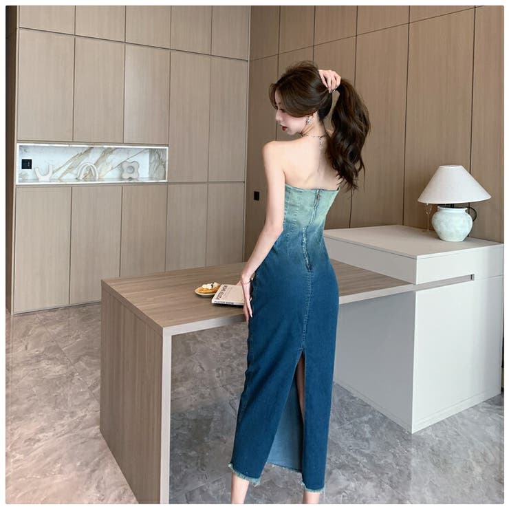 Whim Gazette デニムベアトップワンピース DENIMベアトップワンピース | Whim Gazette(ウィム ガゼット